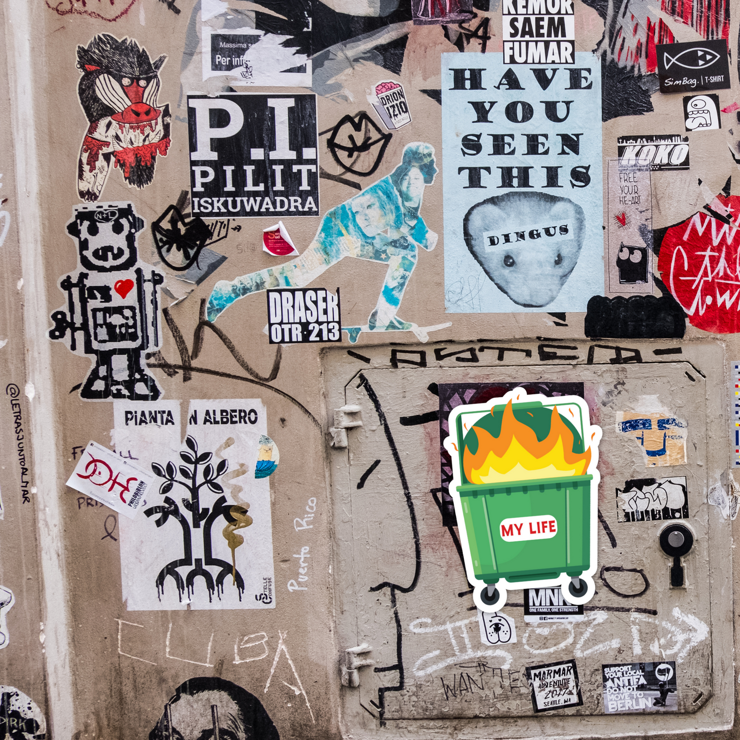 My Life Is A Dumpster Fire Sarcastic Vinyl Sticker - Waterproof, UV Resistant, Durable