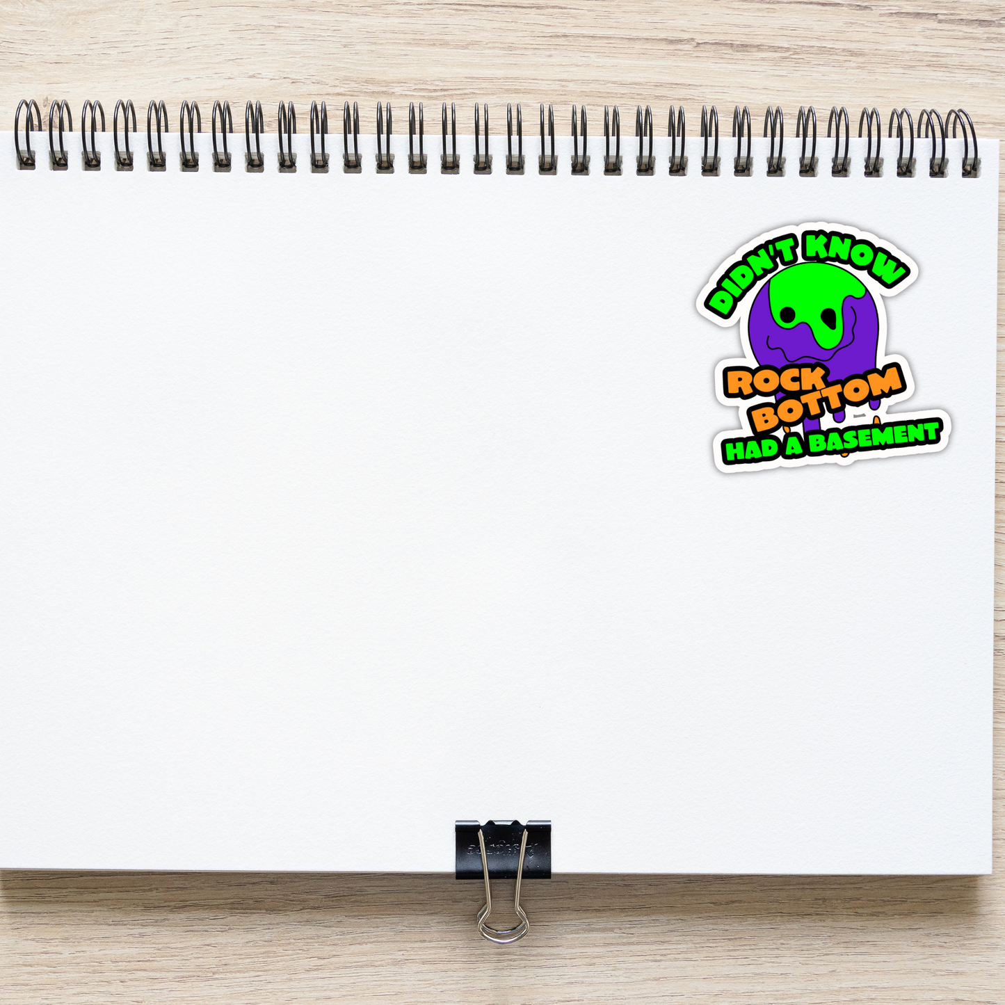 Didn't Know Rock Bottom Had A Basement Funny Vinyl Sticker, Waterproof & UV Resistant Meme Sticker