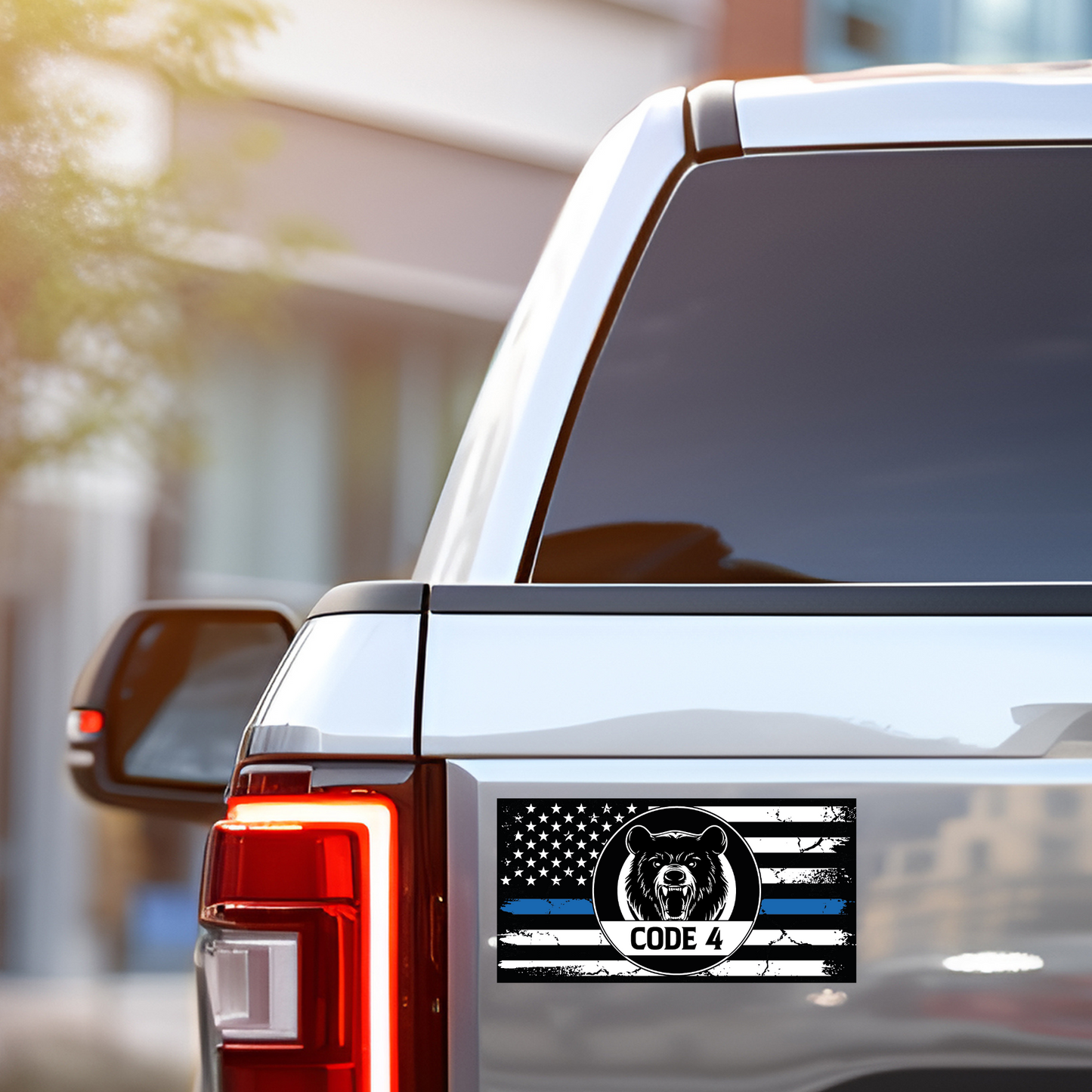 Thin Blue Line Sticker - Code 4 Back The Blue Premium Vehicle Decal Pack Bumper Sticker