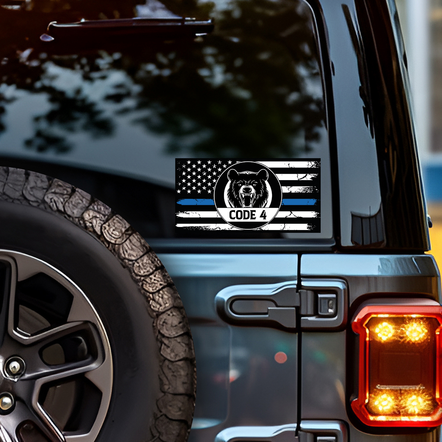 Thin Blue Line Sticker - Code 4 Back The Blue Premium Vehicle Decal Pack Bumper Sticker
