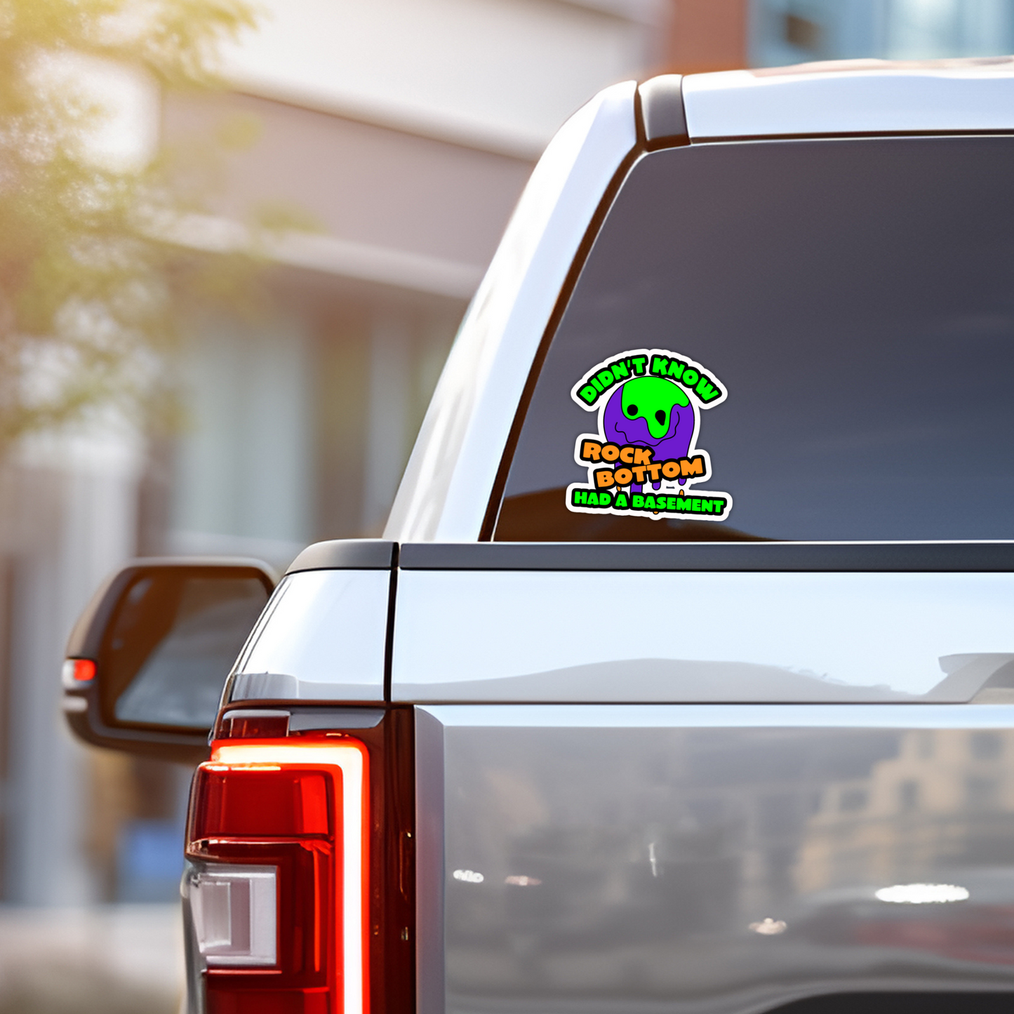 Didn't Know Rock Bottom Had A Basement Funny Vinyl Sticker, Waterproof & UV Resistant Meme Sticker