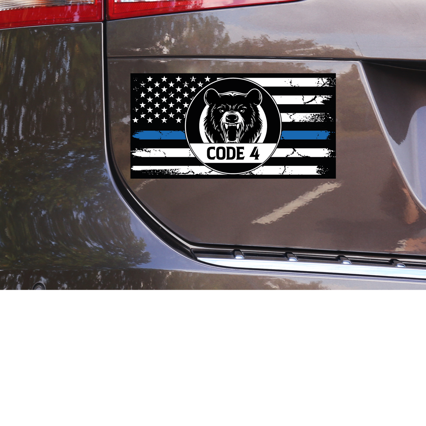 Thin Blue Line Sticker - Code 4 Back The Blue Premium Vehicle Decal Pack Bumper Sticker