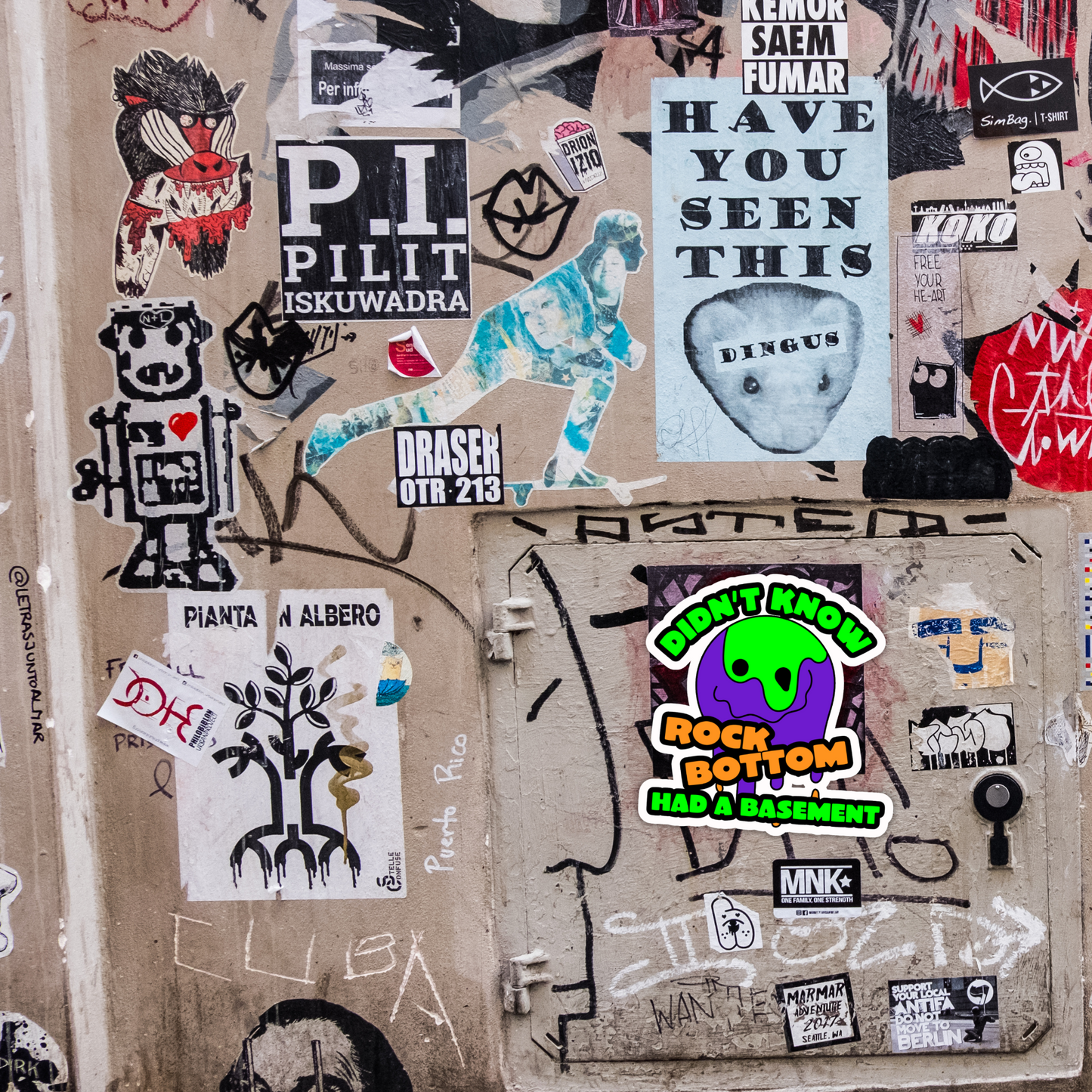 Didn't Know Rock Bottom Had A Basement Funny Vinyl Sticker, Waterproof & UV Resistant Meme Sticker