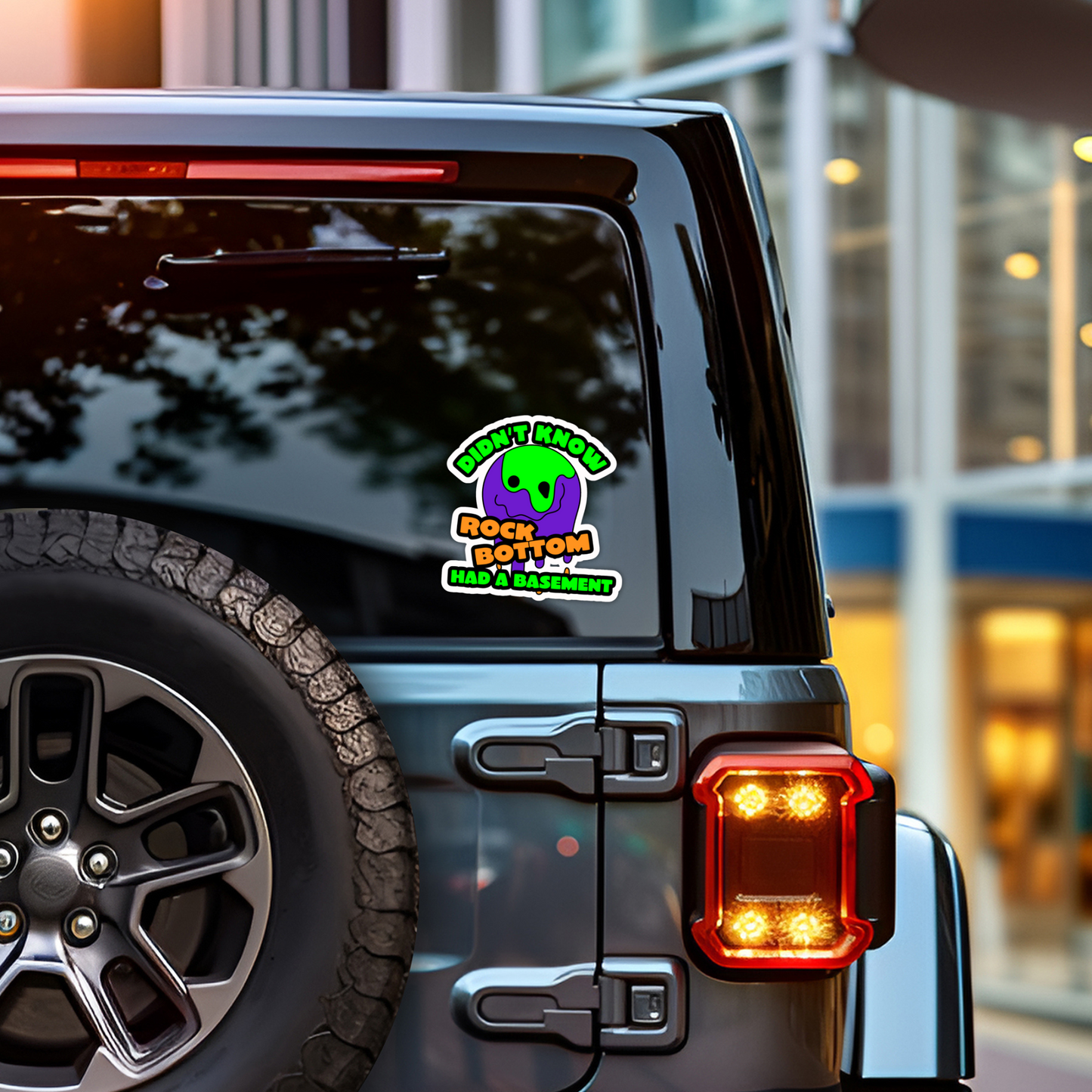 Didn't Know Rock Bottom Had A Basement Funny Vinyl Sticker, Waterproof & UV Resistant Meme Sticker