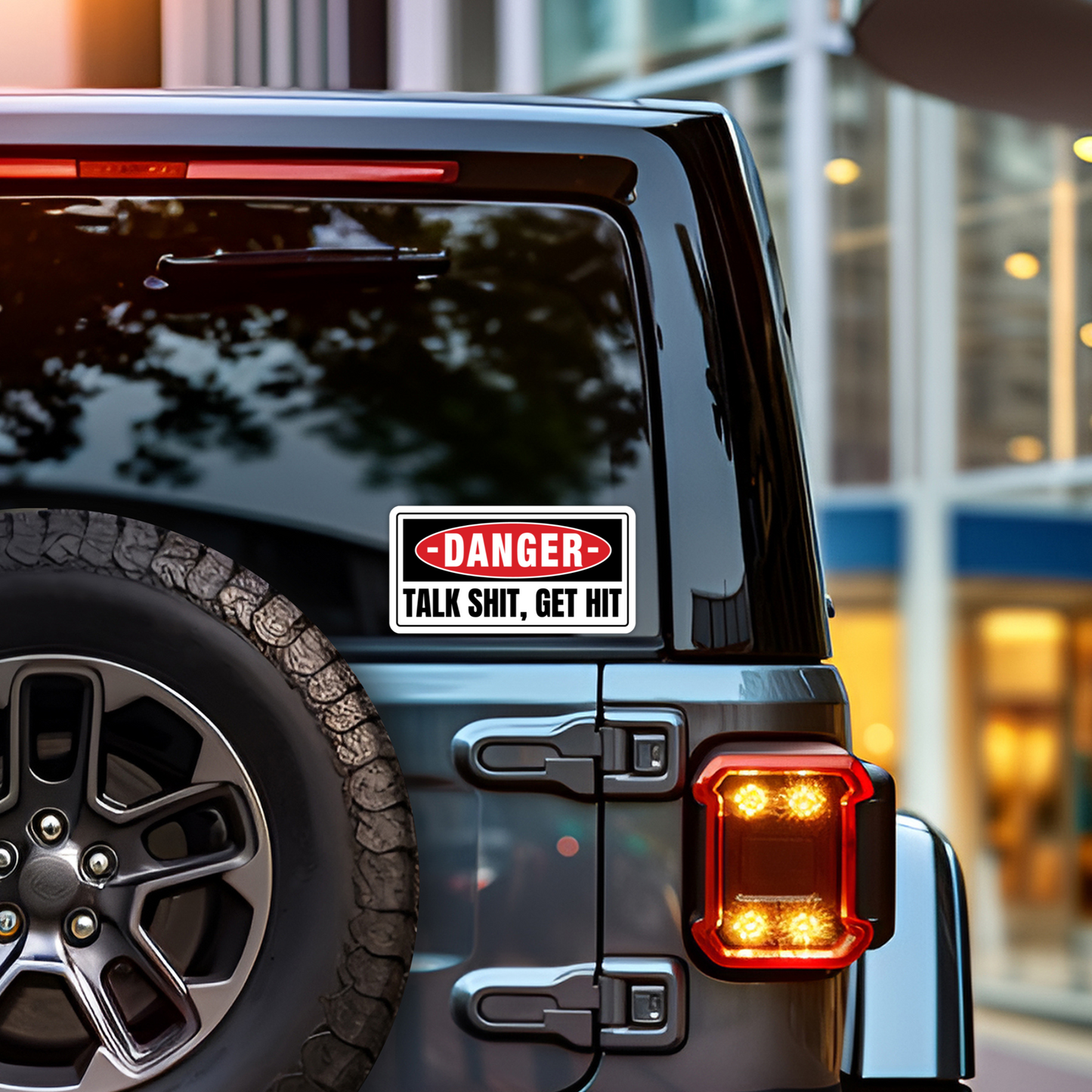 DANGER: Talk Shit Get Hit Vinyl Sticker - Waterproof, UV Resistant, Durable