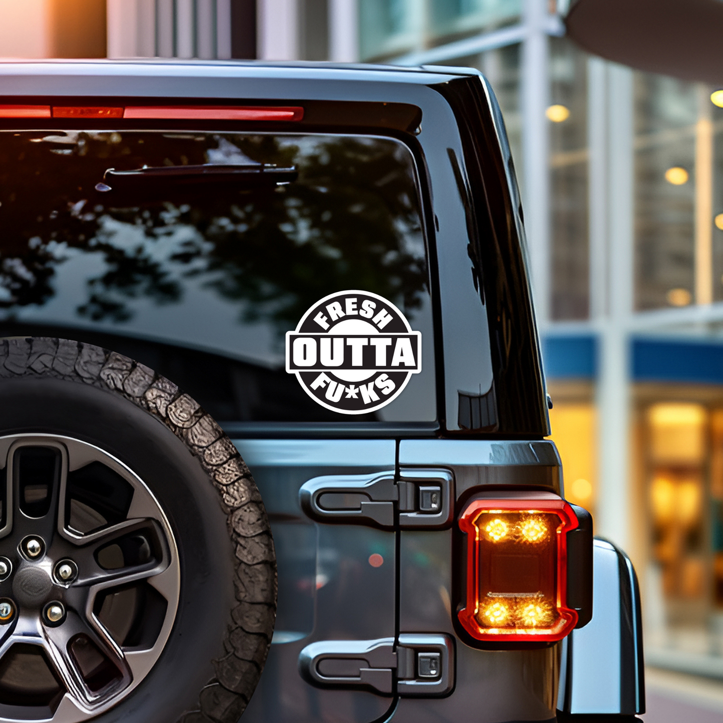 Fresh Outta Fucks Funny Vinyl Sticker – Waterproof, UV Resistant, Durable