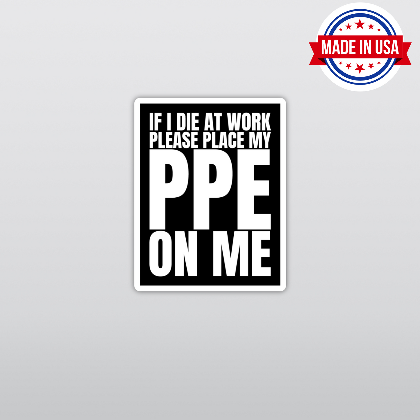 PPE Funny Blue Collar Vinyl Sticker – Waterproof, UV Resistant, Durable