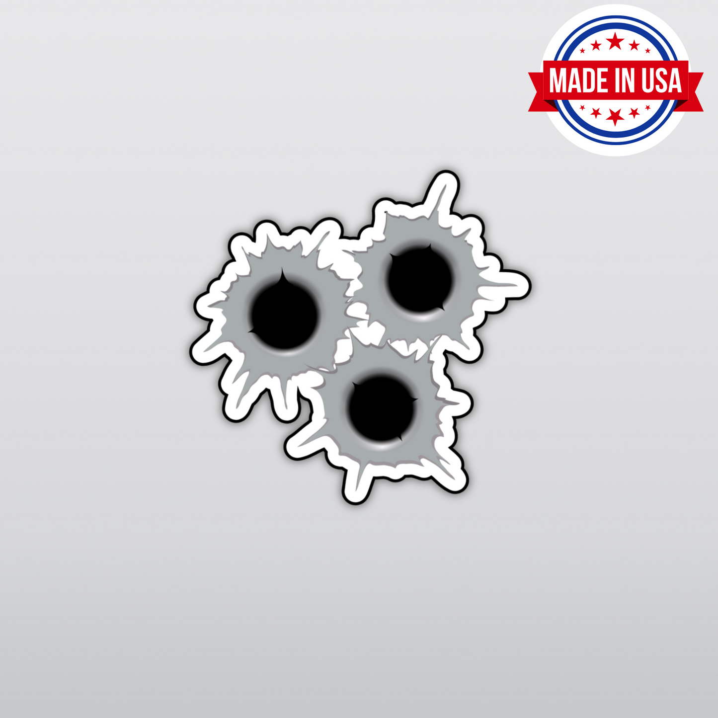 3 Bullet Holes Gunshot Sticker Car Decal - Waterproof, UV Resistant Vinyl Sticker
