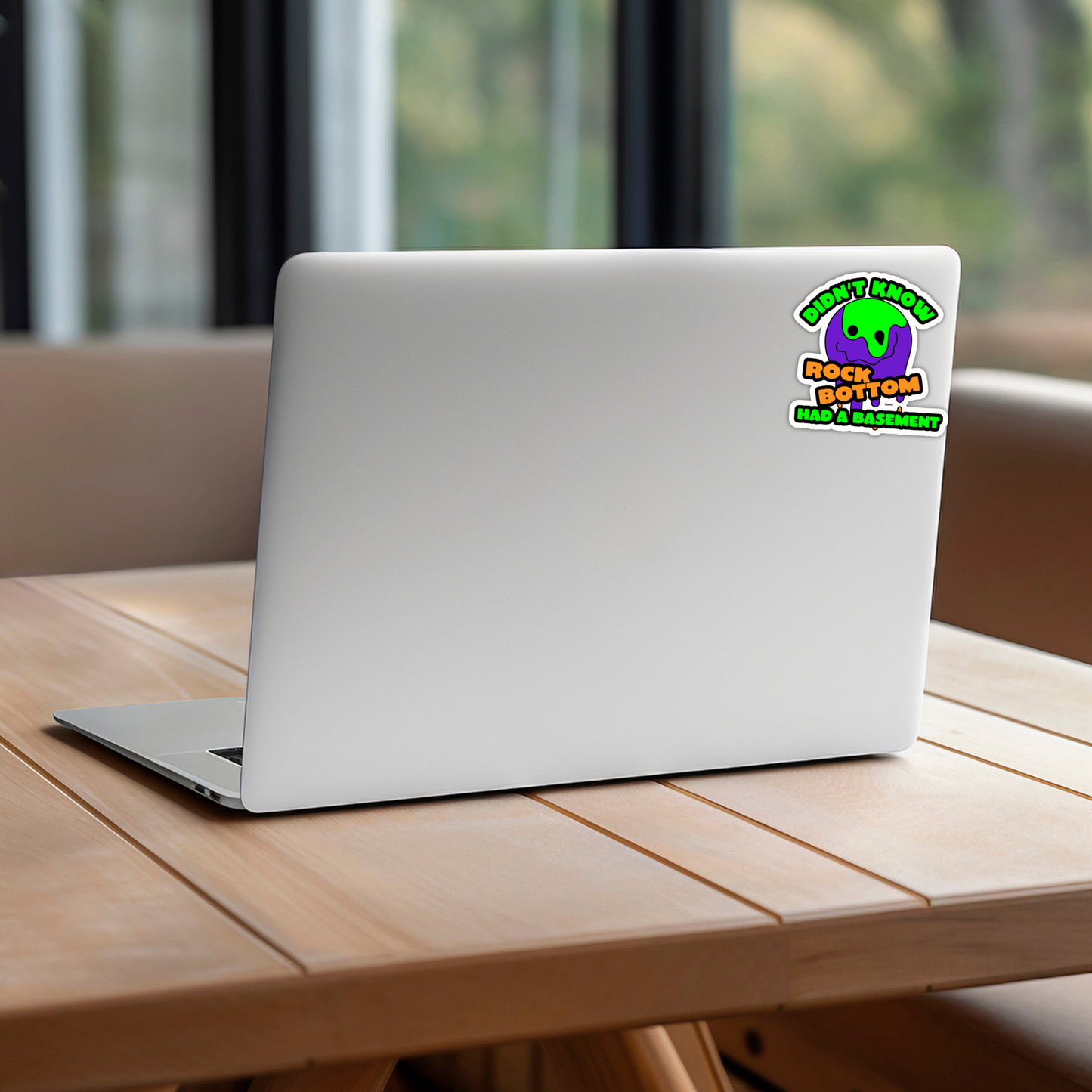 Didn't Know Rock Bottom Had A Basement Funny Vinyl Sticker, Waterproof & UV Resistant Meme Sticker