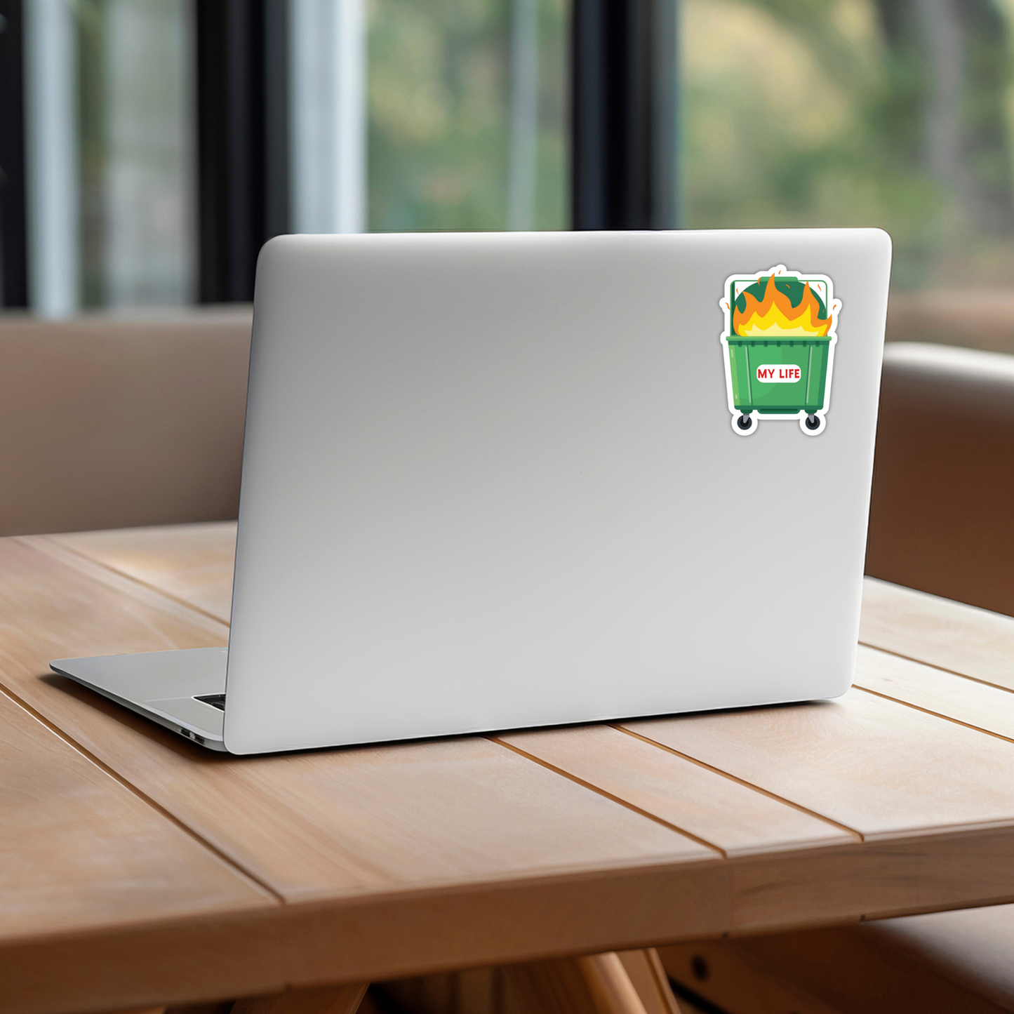 My Life Is A Dumpster Fire Sarcastic Vinyl Sticker - Waterproof, UV Resistant, Durable
