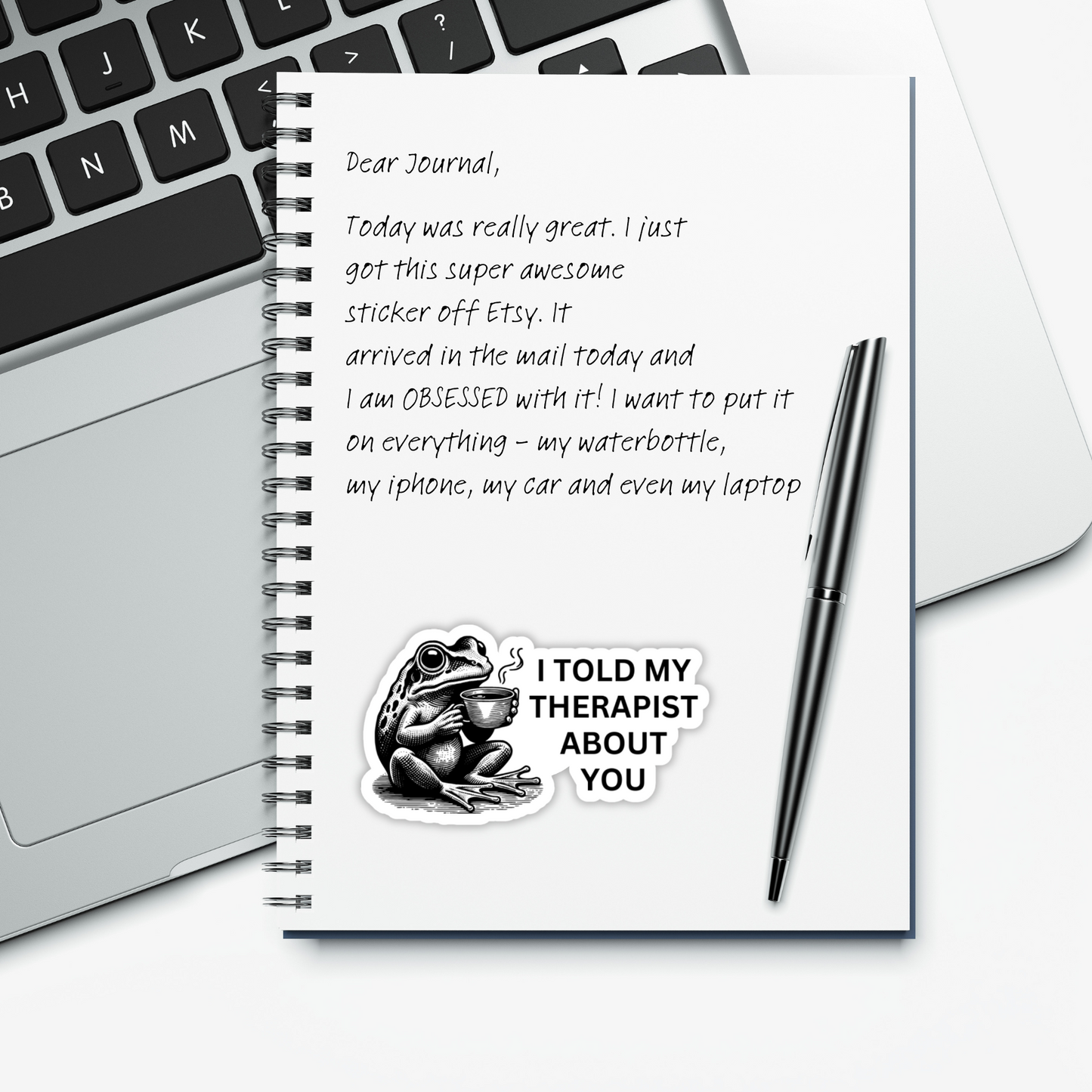 Frog Therapy Sticker - I Told My Therapist About You Funny Mental Health Decal