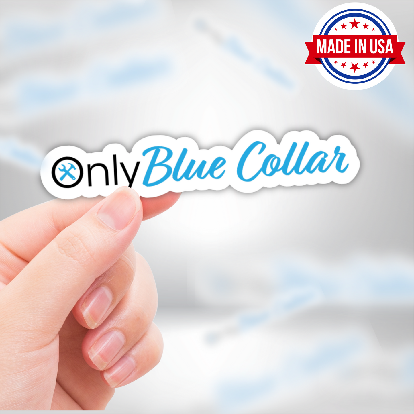 Only Blue Collar Vinyl Sticker & Car Decal – Waterproof, UV Resistant, Durable
