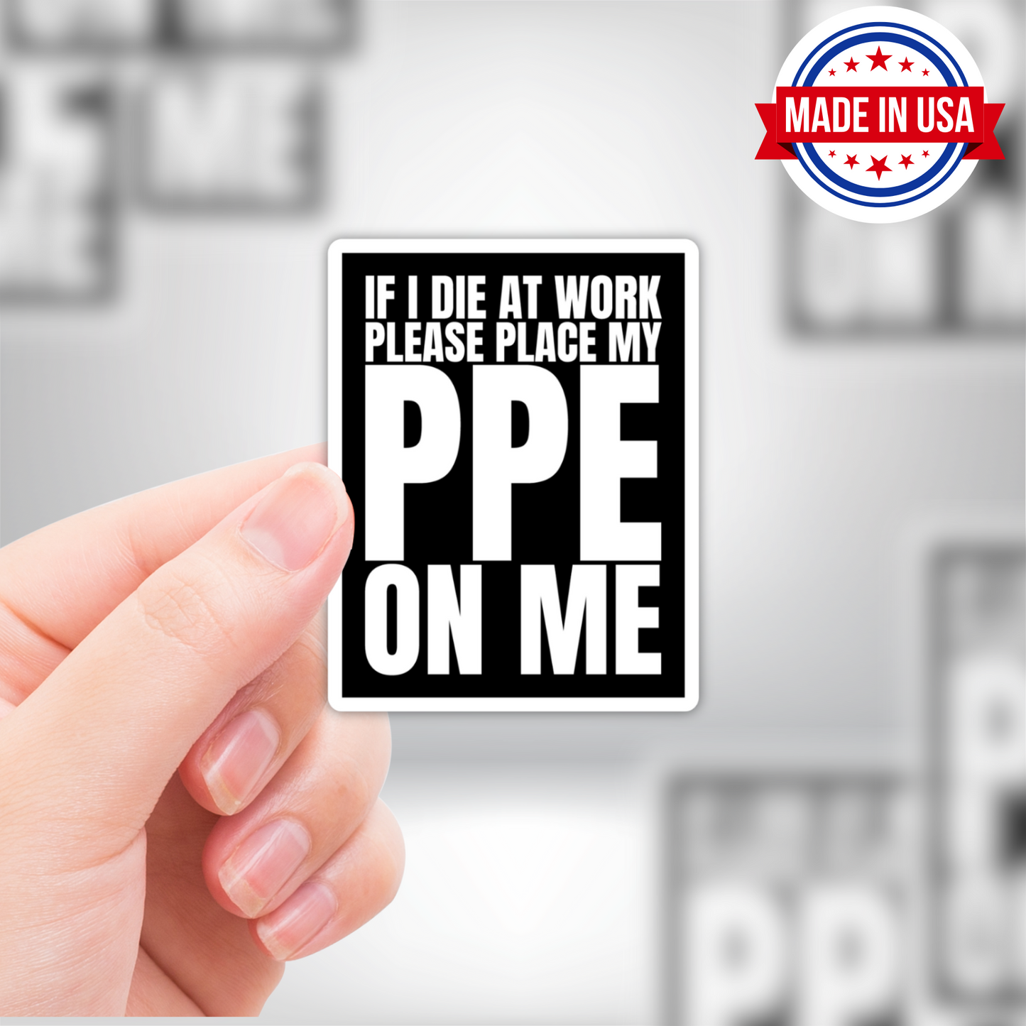 PPE Funny Blue Collar Vinyl Sticker – Waterproof, UV Resistant, Durable