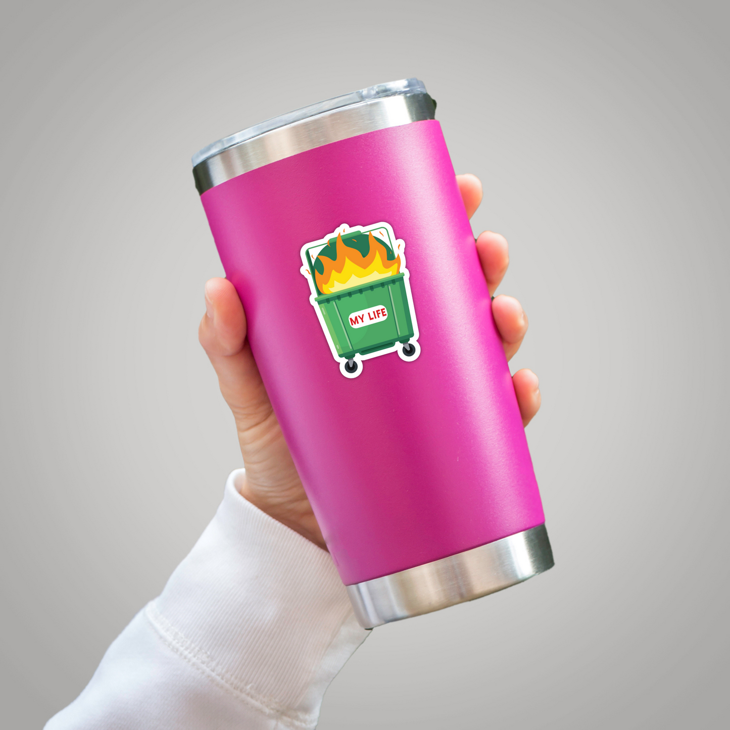 My Life Is A Dumpster Fire Sarcastic Vinyl Sticker - Waterproof, UV Resistant, Durable