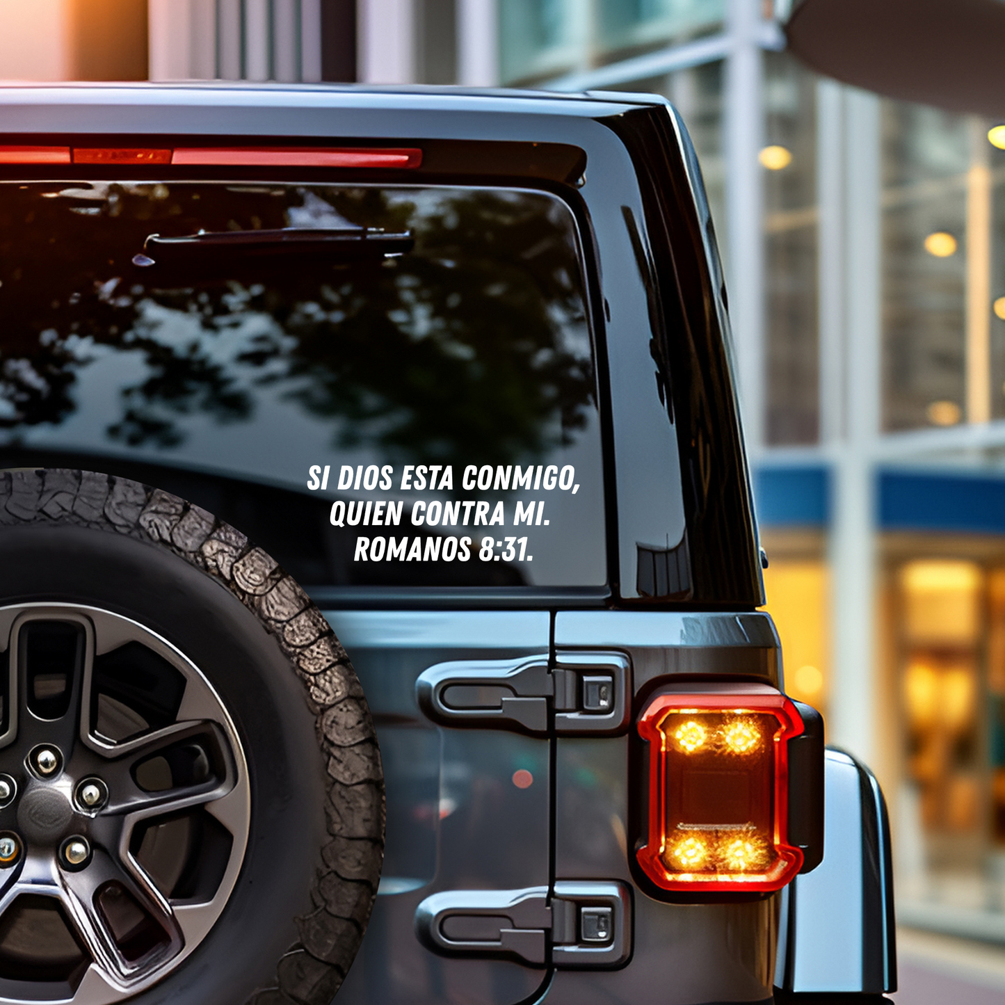 SI Dios esta Conmigo, Quien contra Mi - Romanos 8:31 Sticker - Premium Car Transfer Decal