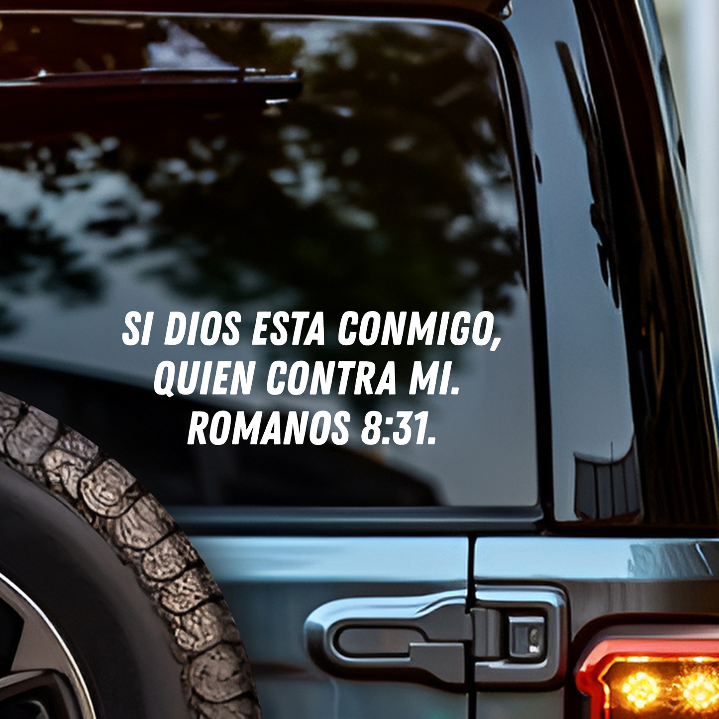 SI Dios esta Conmigo, Quien contra Mi - Romanos 8:31 Sticker - Premium Car Transfer Decal