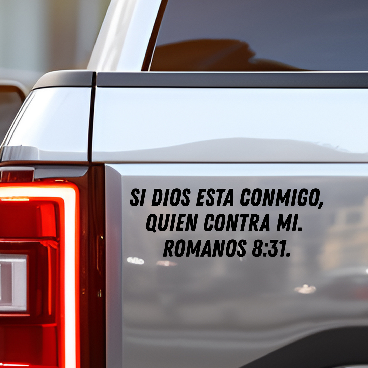 SI Dios esta Conmigo, Quien contra Mi - Romanos 8:31 Sticker - Premium Car Transfer Decal