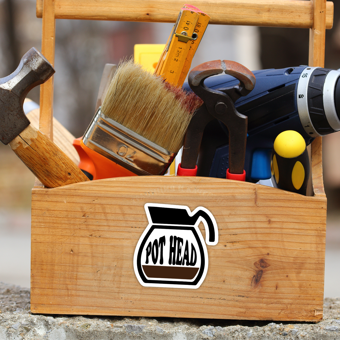 Pot Head Funny Coffee Vinyl Sticker - Waterproof, UV Resistant, Durable