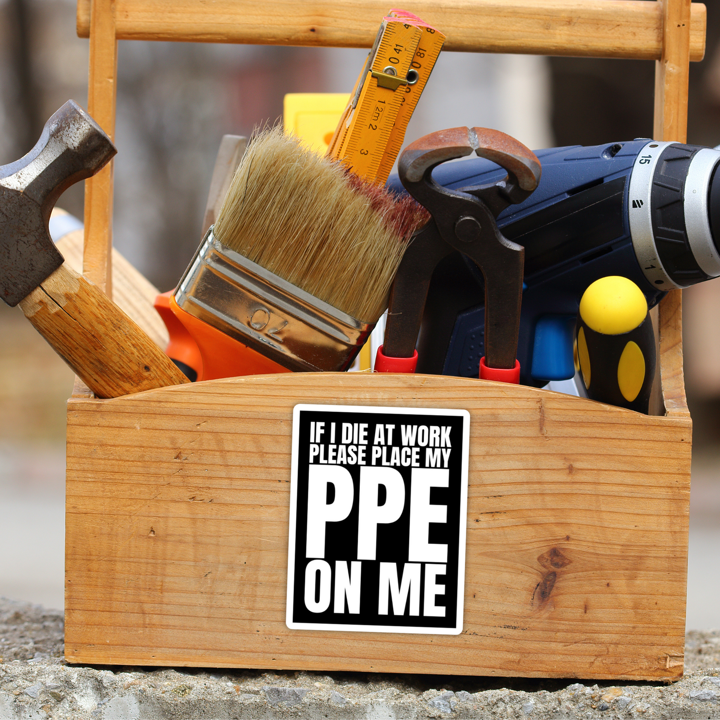 PPE Funny Blue Collar Vinyl Sticker - Waterproof, UV Resistant, Durable