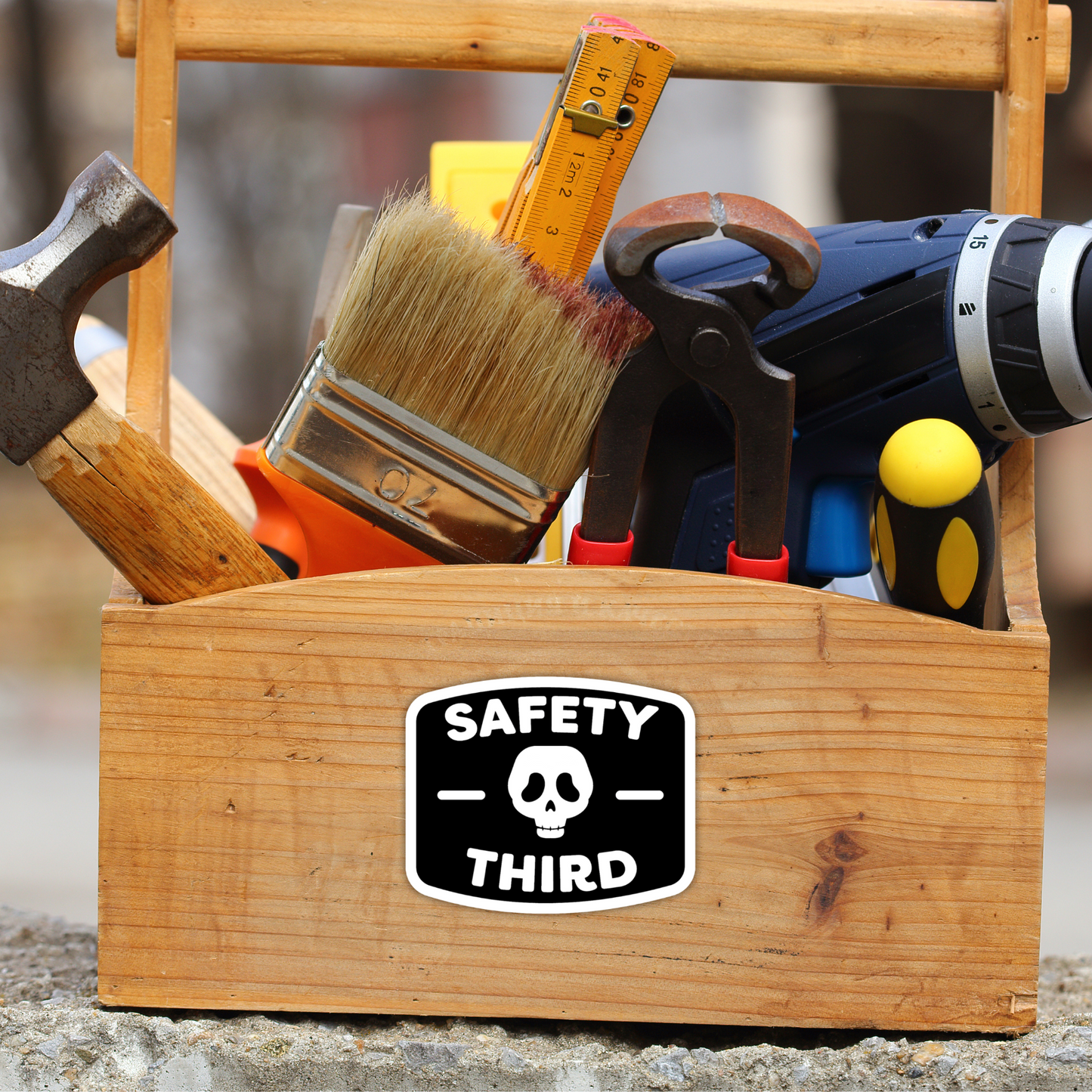 Safety Third Funny Car Decal - Waterproof, UV Resistant Vinyl Sticker