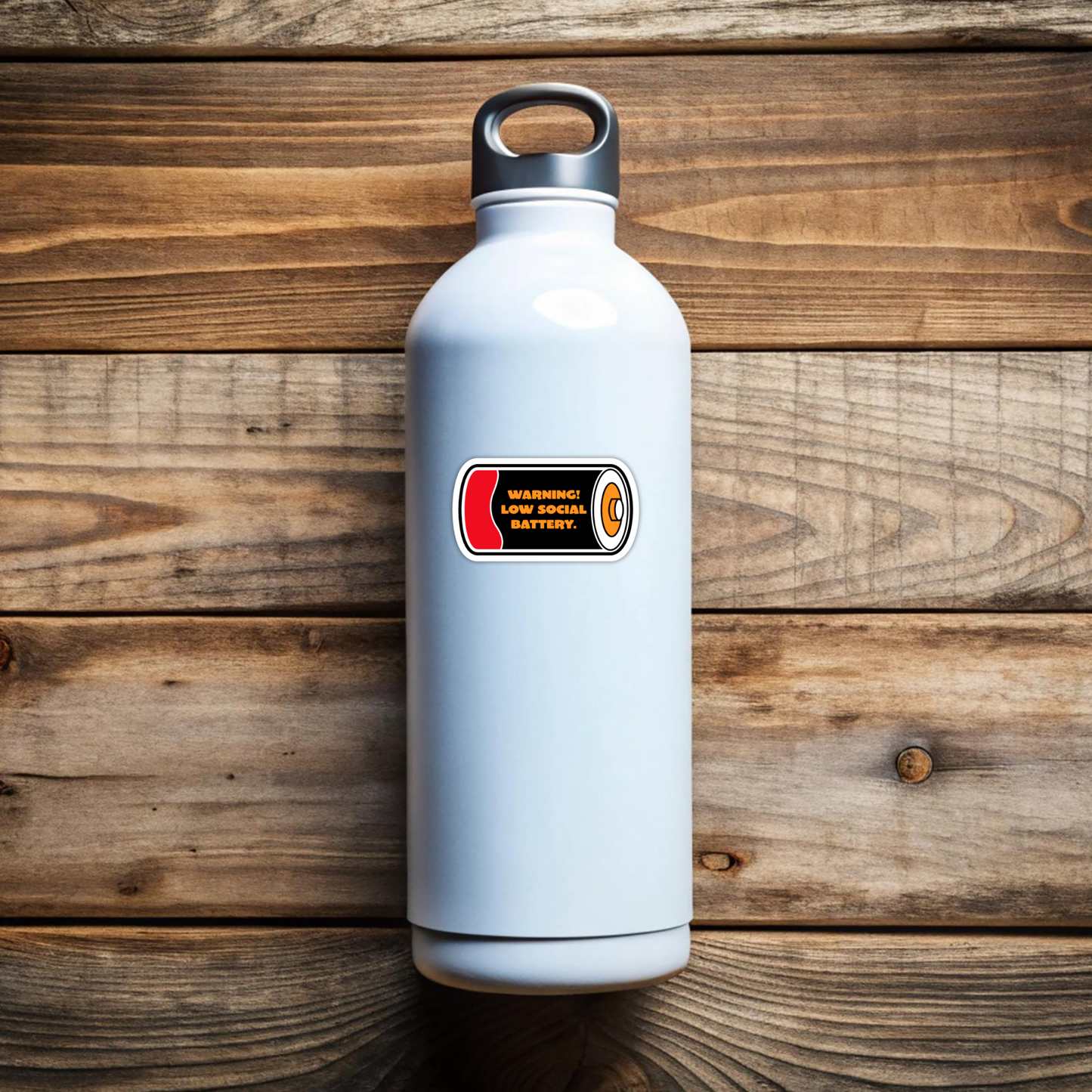 Low Social Battery Funny Vinyl Sticker - Waterproof, UV Resistant, Durable