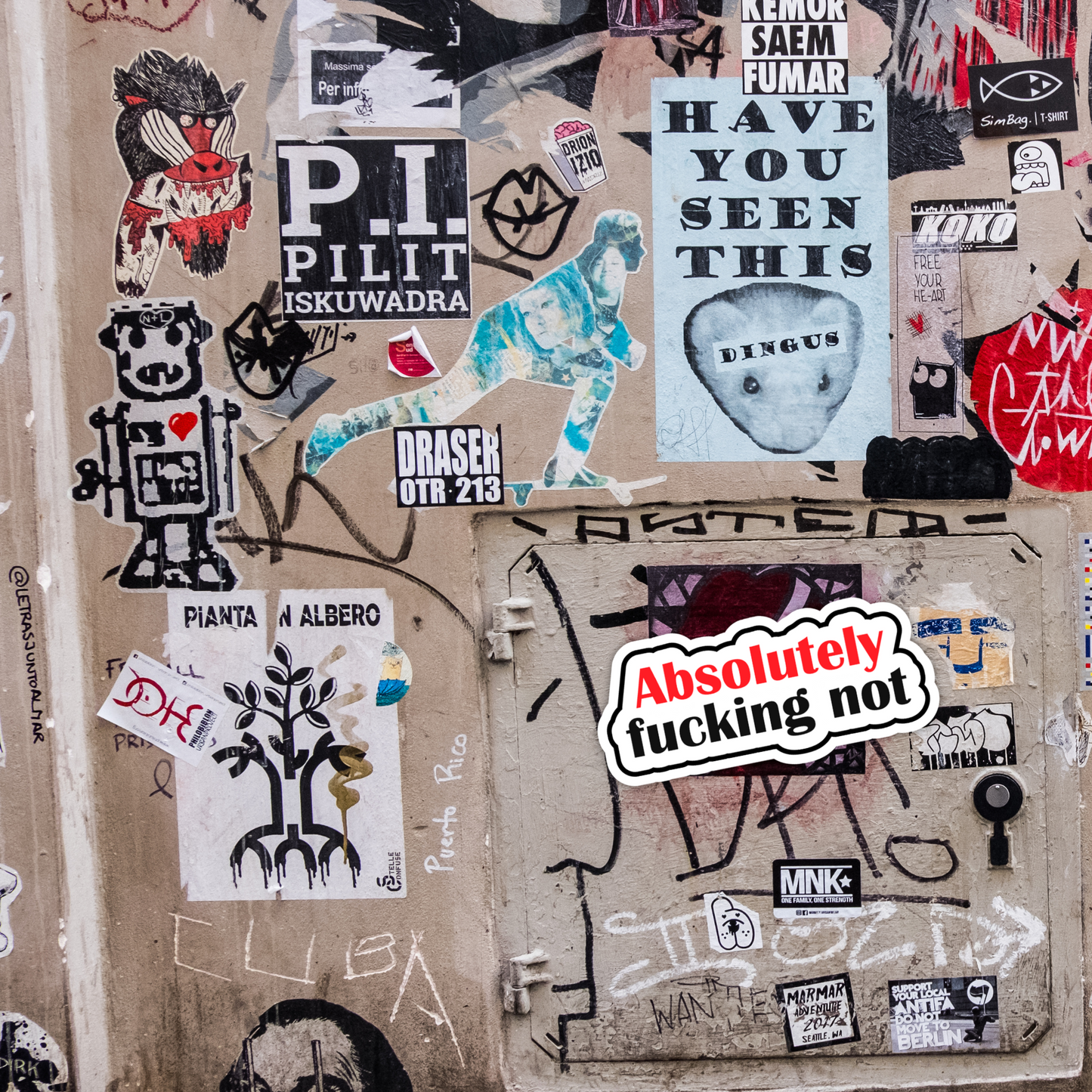 Absolutely Fucking Not Sarcastic Vinyl Sticker – Waterproof, UV Resistant, Durable