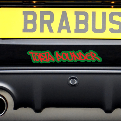 Torta Pounder Bumper Sticker - Funny Waterproof, Dishwasher & Carwash Safe Decal