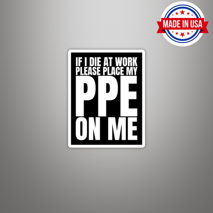 PPE Funny Blue Collar Vinyl Sticker – Waterproof, UV Resistant, Durable