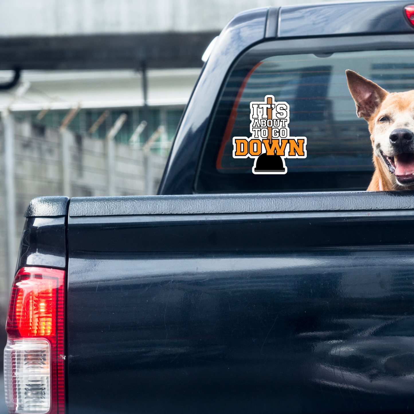 It's About To Go Down Funny Plunger Poop Vinyl Sticker - Waterproof, UV Resistant, Durable