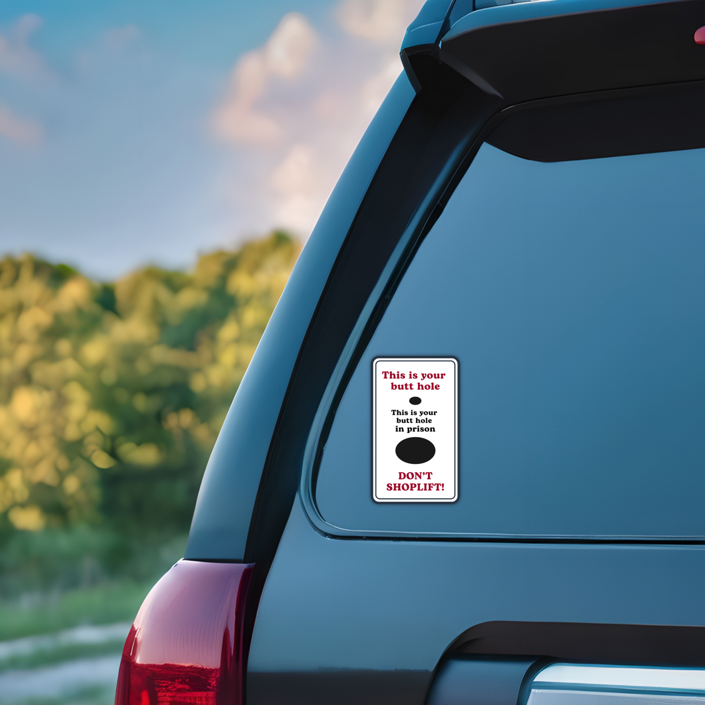 Don't Shoplift Prison Butthole Vinyl Sticker - Waterproof, UV Resistant, Durable