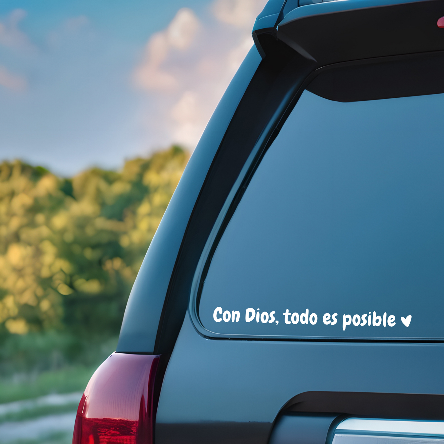 🙏✨ Fe en el Camino 🚗 Sticker Inspirador ✨ Con Dios, todo es posible 💖 Sticker Retrovisor