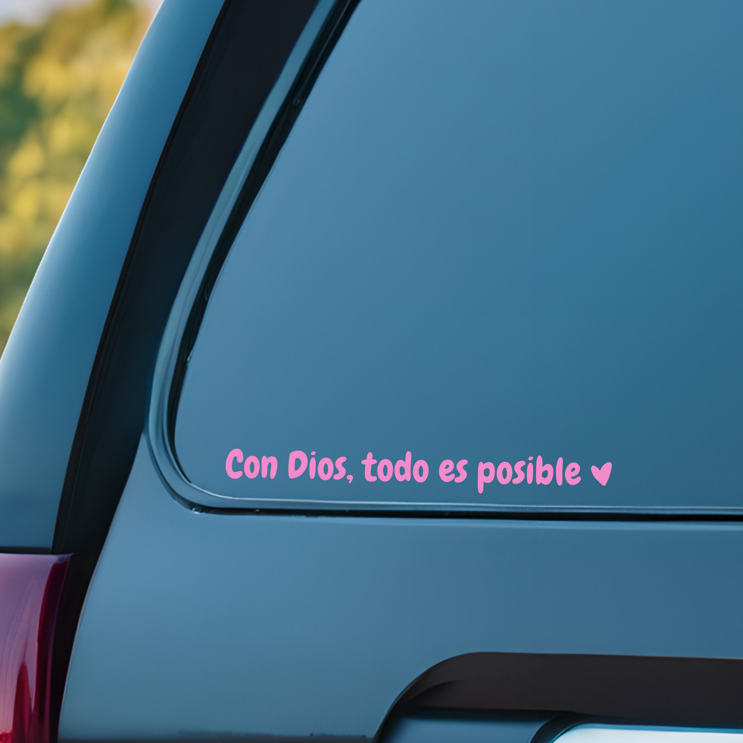 🙏✨ Fe en el Camino 🚗 Sticker Inspirador ✨ Con Dios, todo es posible 💖 Sticker Retrovisor