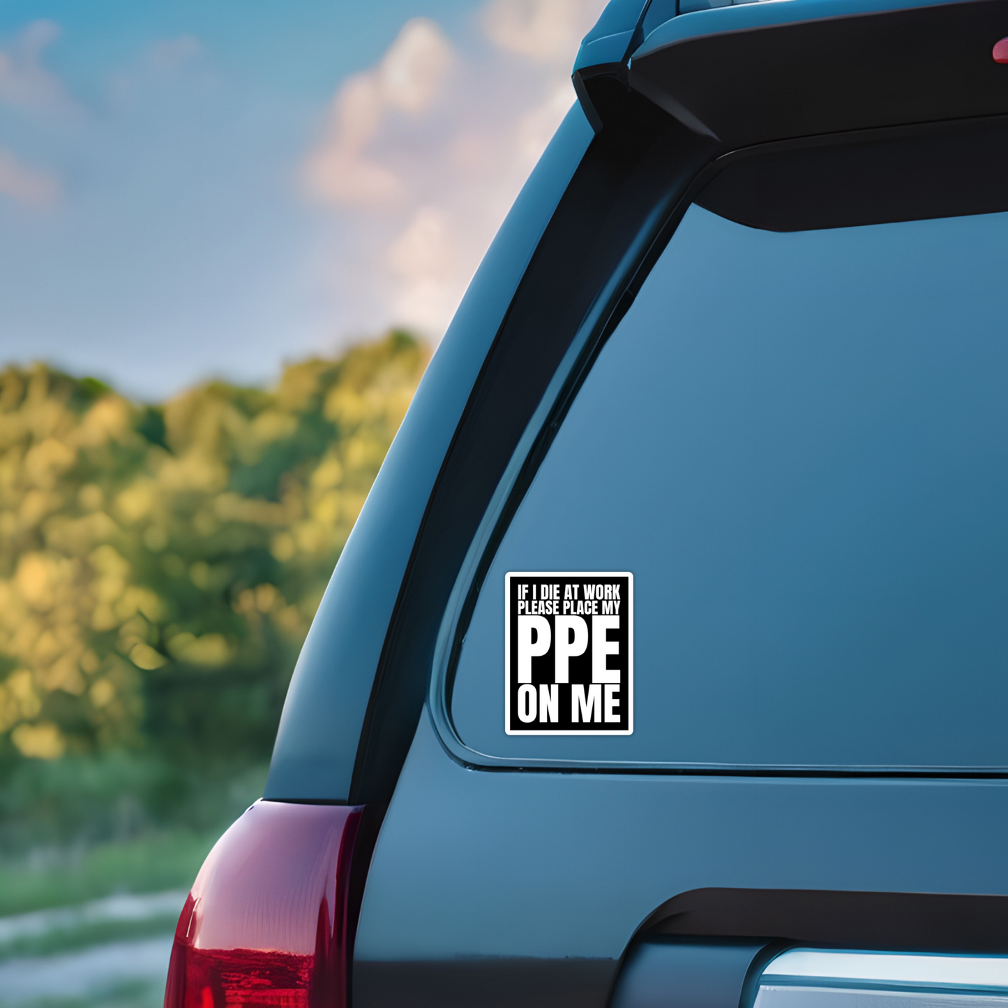 PPE Funny Blue Collar Vinyl Sticker – Waterproof, UV Resistant, Durable