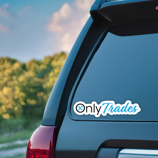 Only Trades Blue Collar Vinyl Sticker - Waterproof, UV Resistant, Durable
