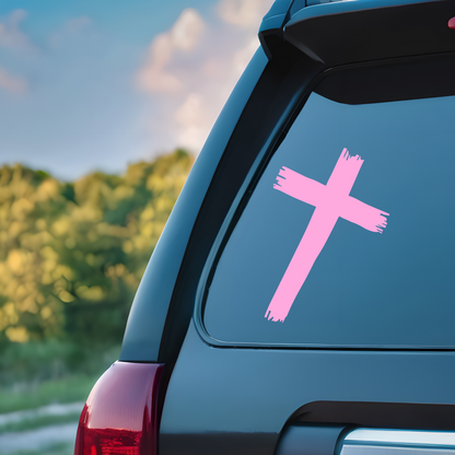 Christian Cross Car Decal / Calcomanía de Cruz Cristiana – Vinyl Sticker for Auto, Window, Laptop