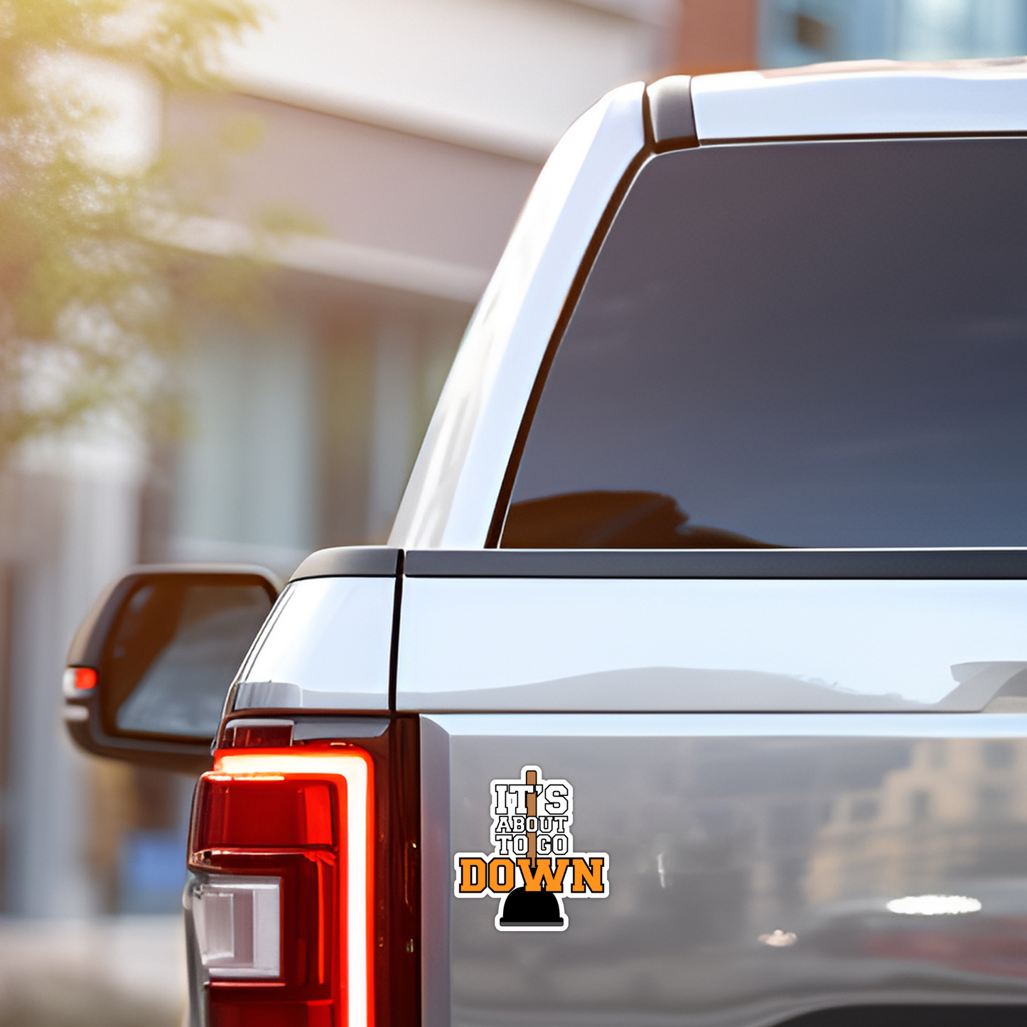 It's About To Go Down Funny Plunger Poop Vinyl Sticker - Waterproof, UV Resistant, Durable