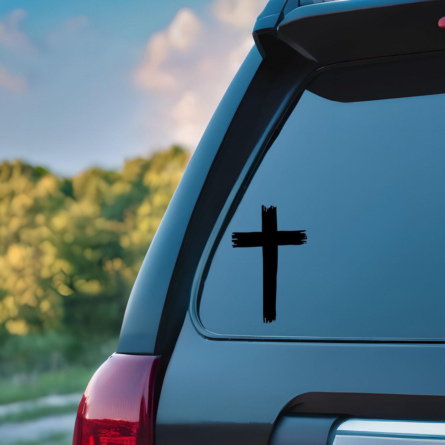 Christian Cross Car Decal / Calcomanía de Cruz Cristiana – Vinyl Sticker for Auto, Window, Laptop