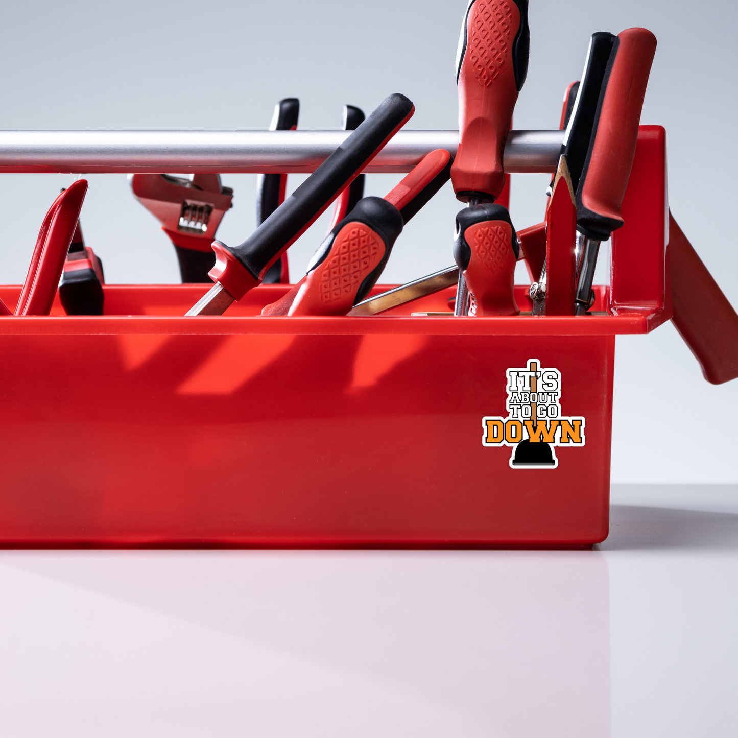 It's About To Go Down Funny Plunger Poop Vinyl Sticker - Waterproof, UV Resistant, Durable