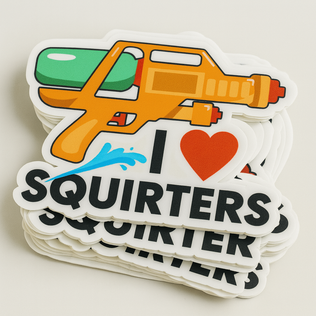 I Love Squirters Funny Adult Vinyl Sticker - Waterproof, UV Resistant, Durable
