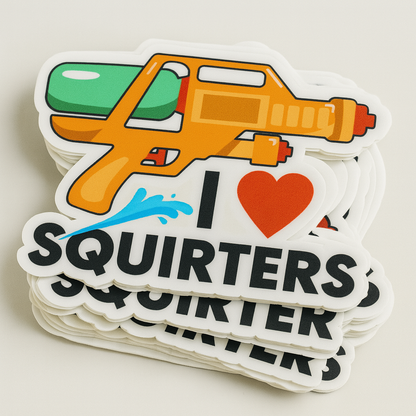 I Love Squirters Funny Adult Vinyl Sticker - Waterproof, UV Resistant, Durable