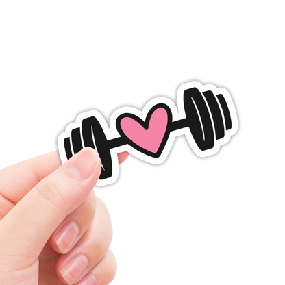 Fitness weights pink heart vinyl sticker - Premium Gym Lover Stickers & Decals Water bottles, Tumblers, Hydroflaskkers, Tumbler sticker-