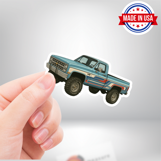 Chevy Square Body Red White & Blue Truck Vinyl Sticker - Waterproof, UV Resistant, Durable
