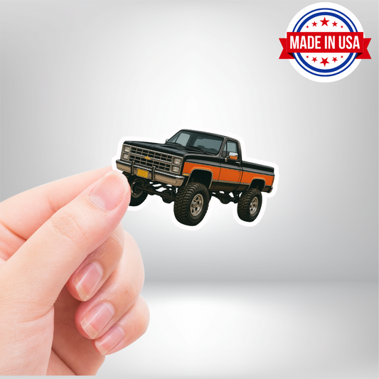 Chevy Square Body Black & Red Truck Vinyl Sticker - Waterproof, UV Resistant, Durable