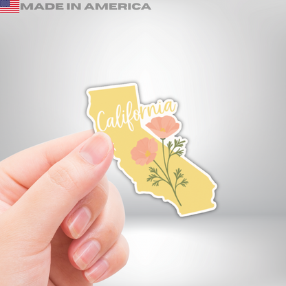 State Stickers, US State Stickers, Floral Vinyl State Stickers, Waterproof Sticker, Die Cut Sticker, Floral Sticker,  Planner Sticker