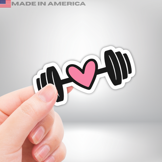 Fitness weights pink heart vinyl sticker - Premium Gym Lover Stickers & Decals Water bottles, Tumblers, Hydroflaskkers, Tumbler sticker-