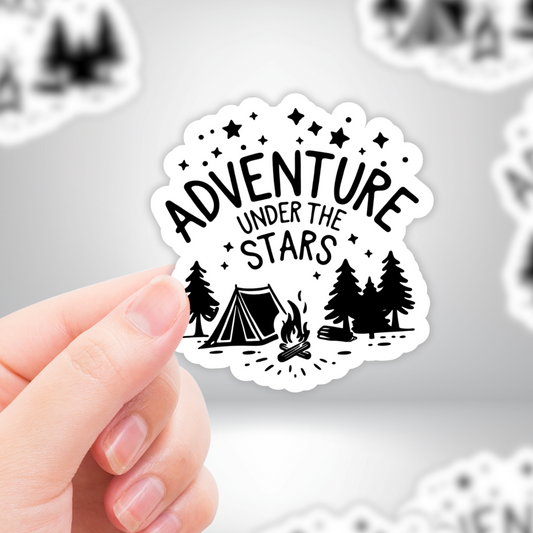 Sticker "Adventure Under the Stars" for Camping & Outdoor or Adventure Enthusiasts