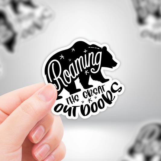 Bear Sticker "Roaming The Great Outdoors" For Outdoor & Adventure Enthusiasts