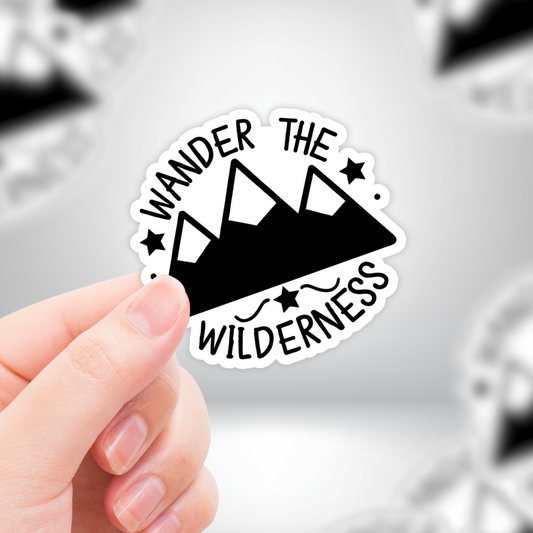 Mountain Sticker "Wander the Wilderness" for Adventure Seekers