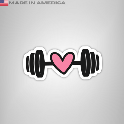 Fitness weights pink heart vinyl sticker - Premium Gym Lover Stickers & Decals Water bottles, Tumblers, Hydroflaskkers, Tumbler sticker-