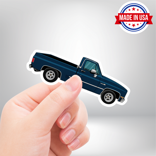 Chevy Square Navy Blue Body Truck Vinyl Sticker - Waterproof, UV Resistant, Durable